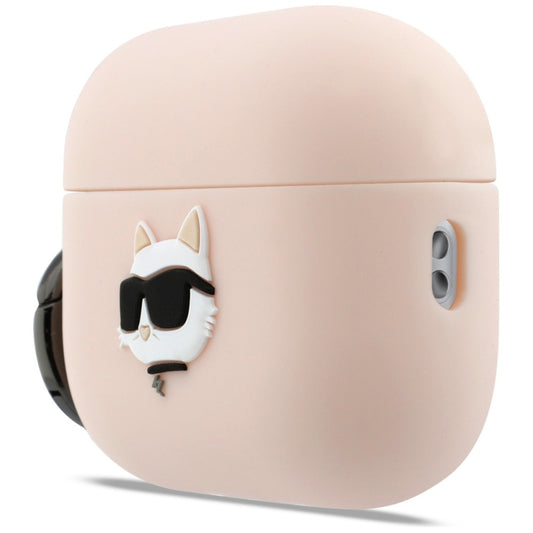 Karl Lagerfeld Silicone Choupette's Head 3D-skal för Apple AirPods Pro 3, Rosa