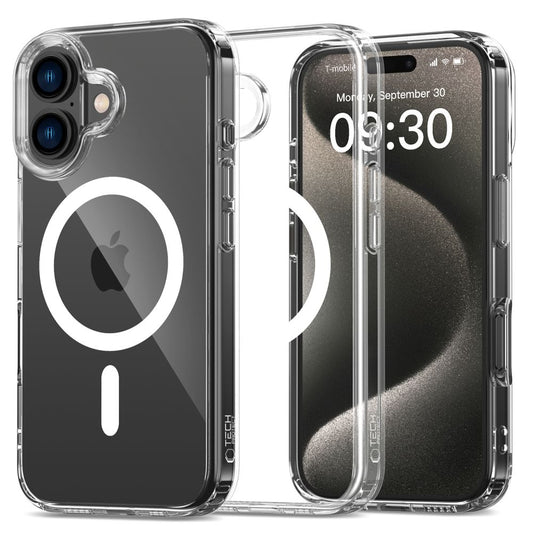 MagSafe-fodral för Apple iPhone 16, Tech-Protect, Flexair Hybrid, Transparent