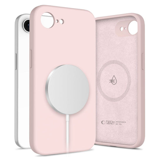 MagSafe-skal för Apple iPhone 16e, Tech-Protect, Liquid Silicone, Rosa