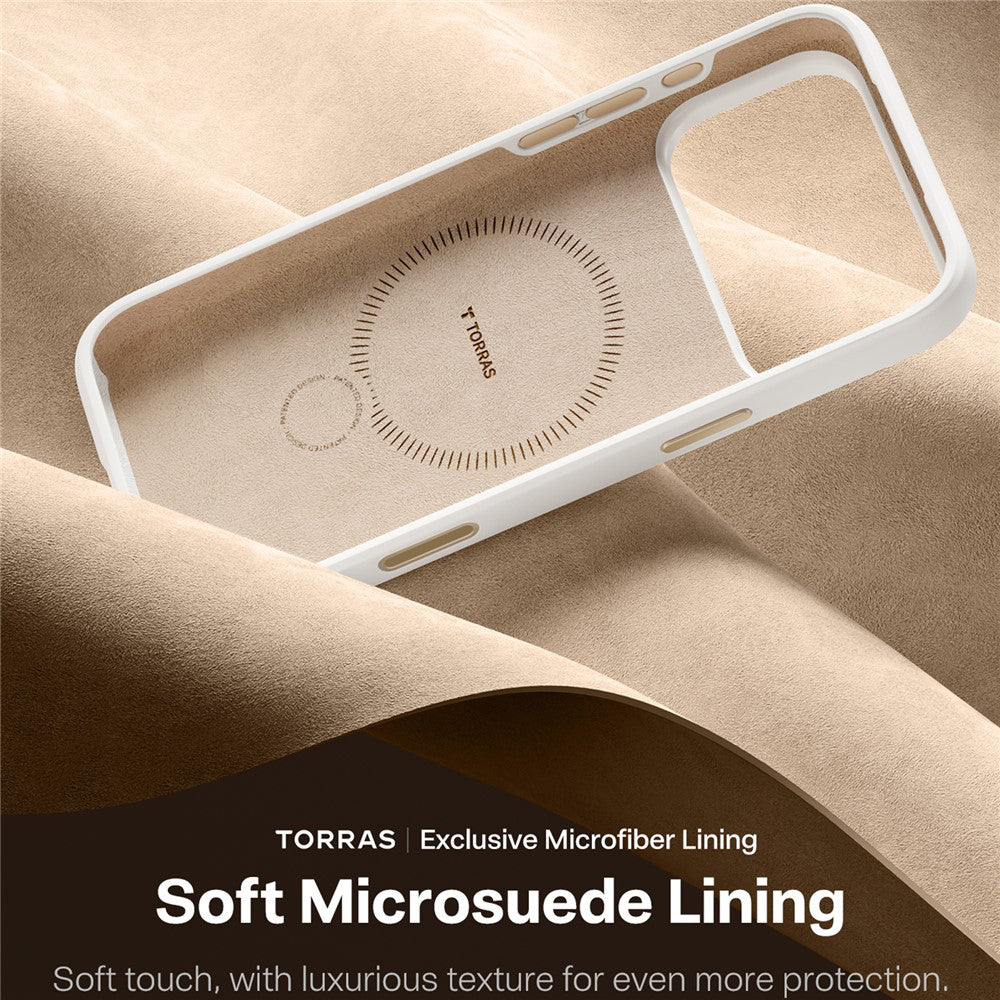 MagSafe-fodral för Apple iPhone 17 Pro, Torras, QPRO Silicone, Vit