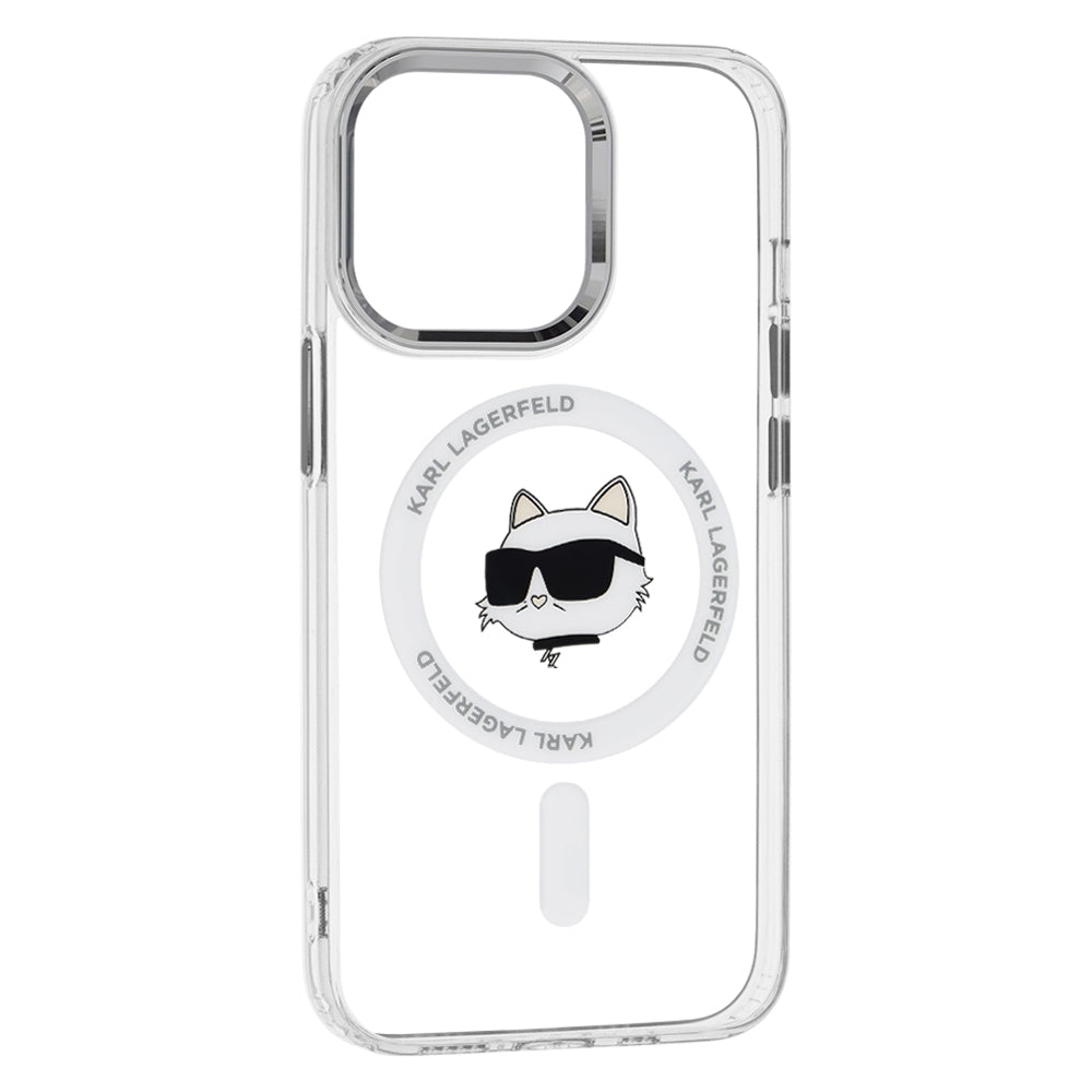 MagSafe-skal för Apple iPhone 13 Pro Max, Karl Lagerfeld, IML Metal Choupette's Head, Vit