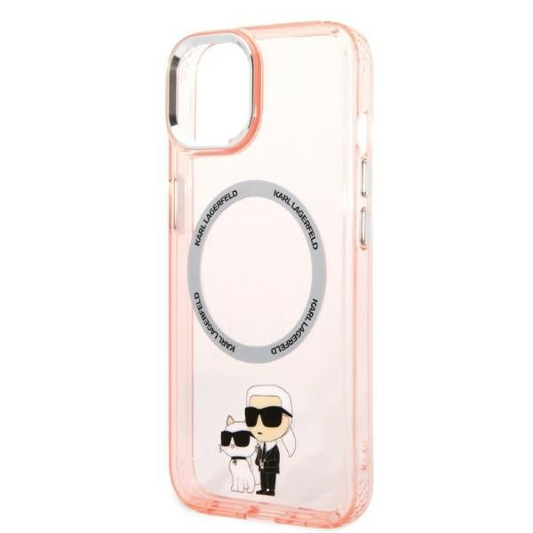 MagSafe-skal för Apple iPhone 14, Karl Lagerfeld, Ikonik Karl & Choupette, Rosa