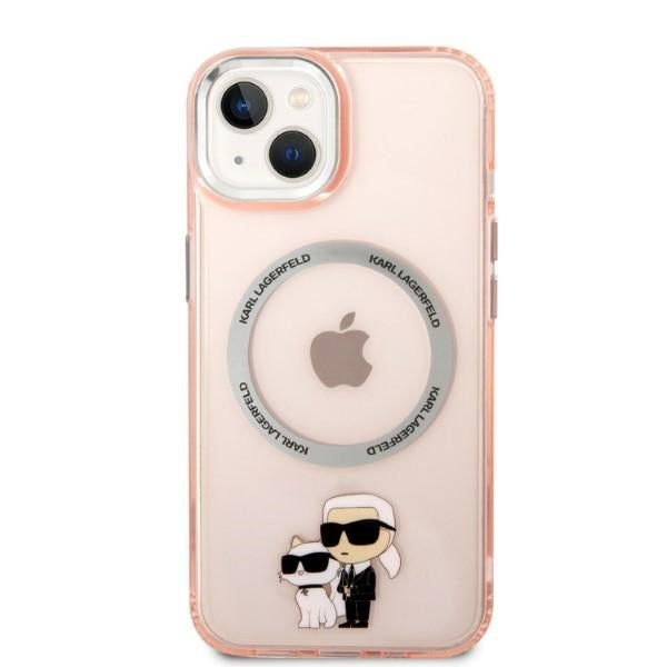 MagSafe-skal för Apple iPhone 14, Karl Lagerfeld, Ikonik Karl & Choupette, Rosa
