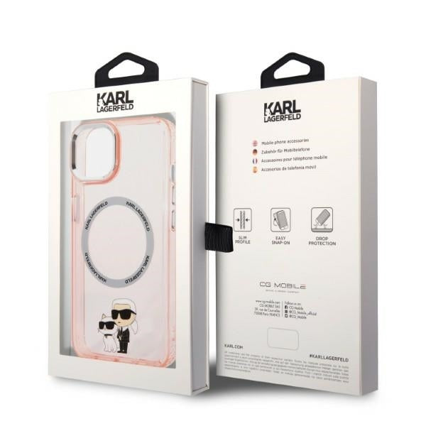MagSafe-skal för Apple iPhone 14, Karl Lagerfeld, Ikonik Karl & Choupette, Rosa