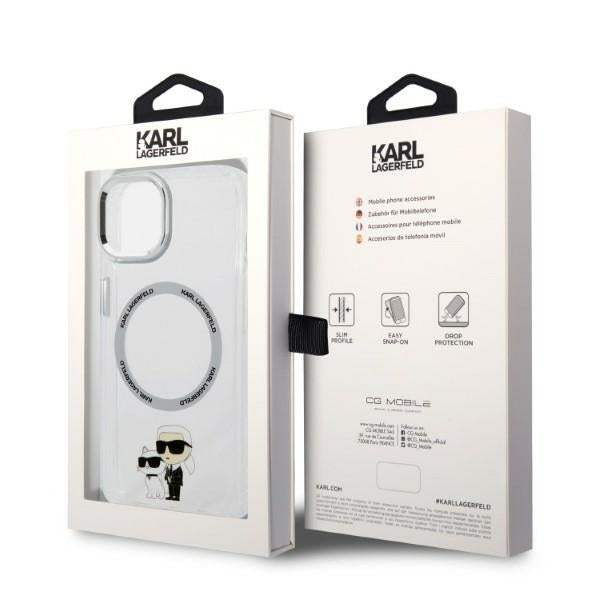 MagSafe-skal för Apple iPhone 14 Plus, Karl Lagerfeld, Ikonik Karl & Choupette, Transparent
