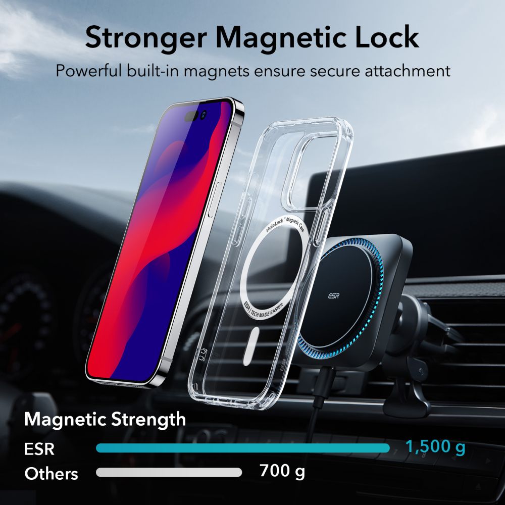 MagSafe-skal för Apple iPhone 14 Pro, ESR, Classic Hybrid, Transparent