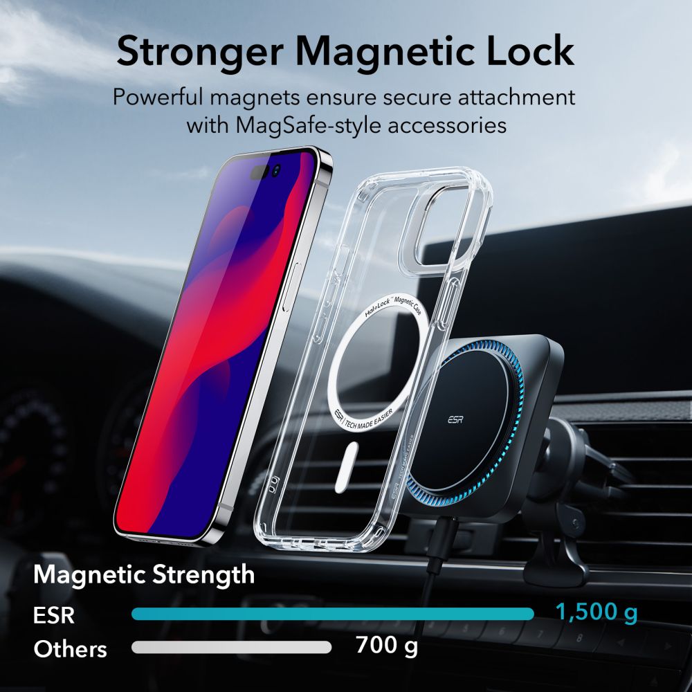 MagSafe-skal för Apple iPhone 14 Pro, ESR, Classic Kickstand, Transparent