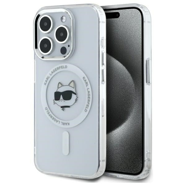 MagSafe-skal för Apple iPhone 14 Pro, Karl Lagerfeld, IML Metal Choupette's Head, Vit