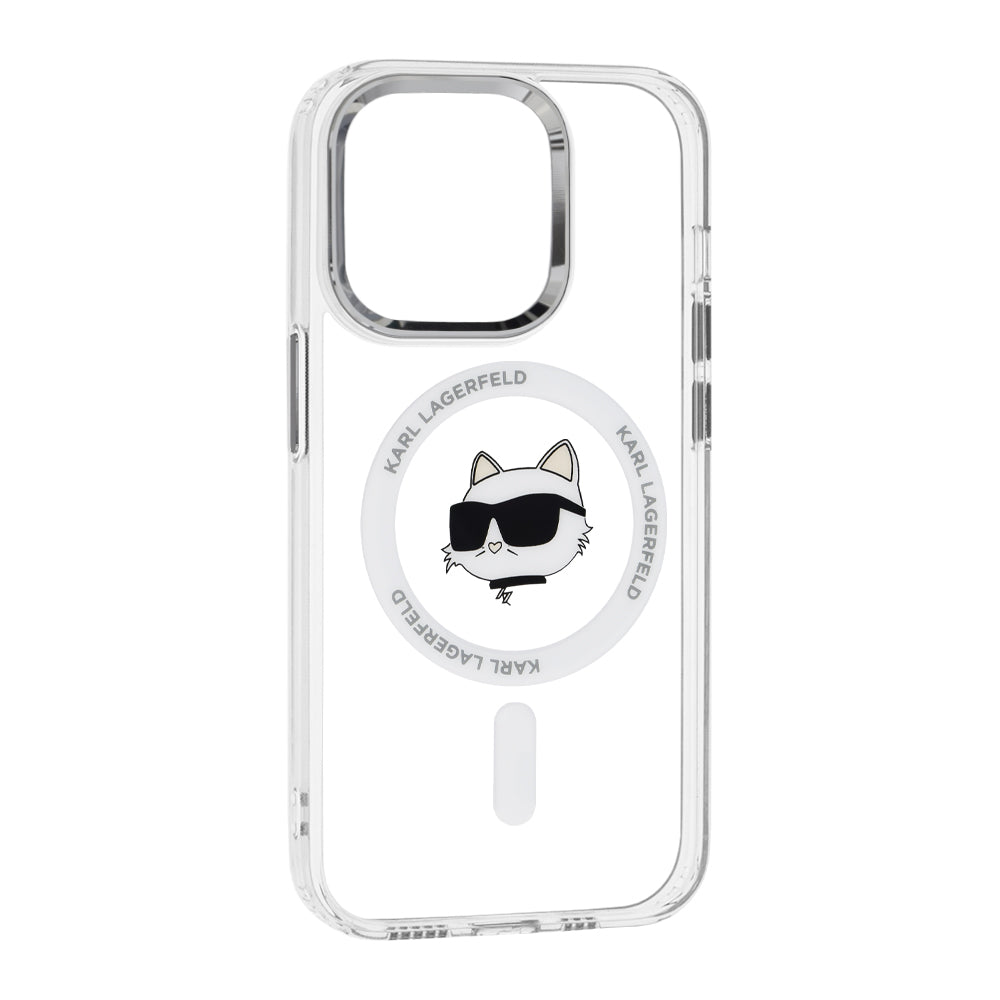 MagSafe-skal för Apple iPhone 14 Pro, Karl Lagerfeld, IML Metal Choupette's Head, Vit