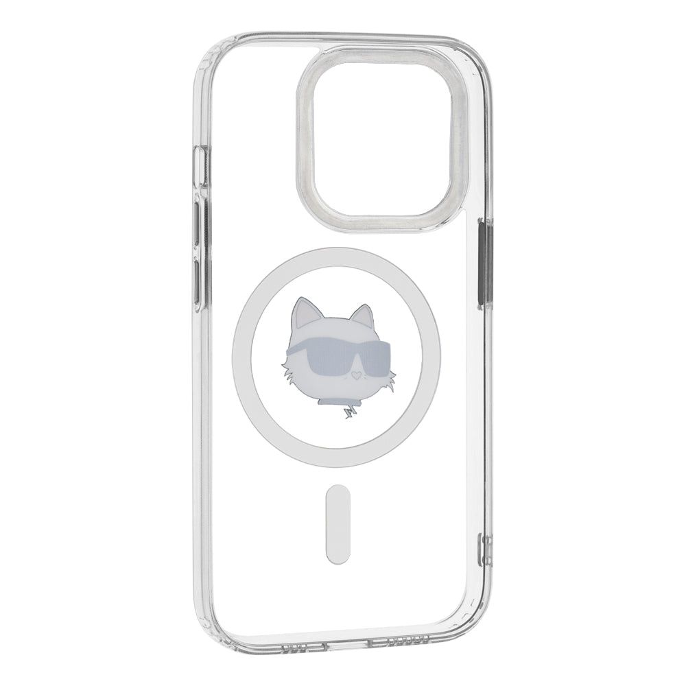 MagSafe-skal för Apple iPhone 14 Pro, Karl Lagerfeld, IML Metal Choupette's Head, Vit