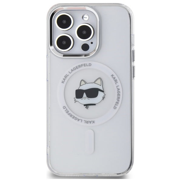 MagSafe-skal för Apple iPhone 14 Pro, Karl Lagerfeld, IML Metal Choupette's Head, Vit