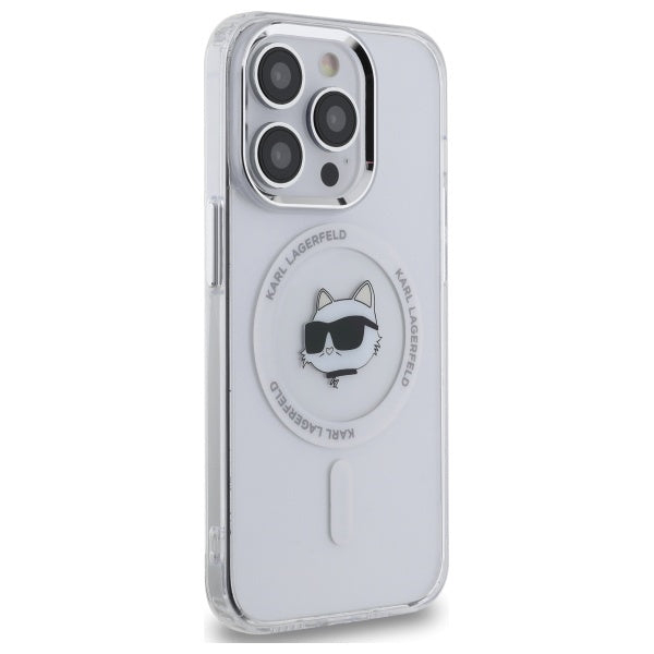 MagSafe-skal för Apple iPhone 14 Pro, Karl Lagerfeld, IML Metal Choupette's Head, Vit