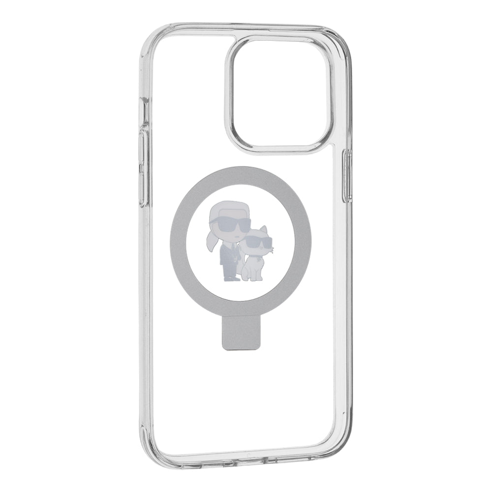 MagSafe-fodral för Apple iPhone 14 Pro, Karl Lagerfeld, Ring Stand Karl & Choupette, Vit