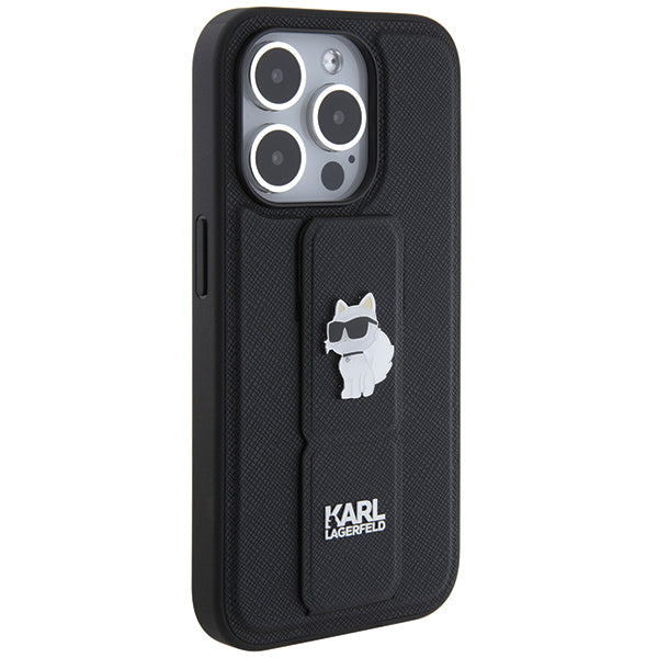 MagSafe-skal för Apple iPhone 14 Pro, Karl Lagerfeld, Saffiano Gripstand Choupette, Svart