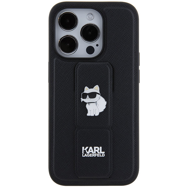 MagSafe-skal för Apple iPhone 14 Pro, Karl Lagerfeld, Saffiano Gripstand Choupette, Svart