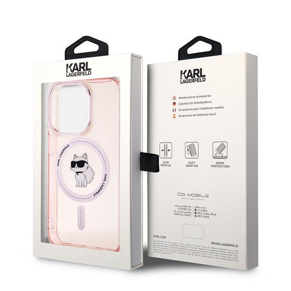 MagSafe-skal för Apple iPhone 14 Pro Max, Karl Lagerfeld, IML Choupette, Rosa