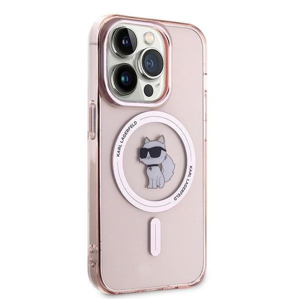 MagSafe-skal för Apple iPhone 14 Pro Max, Karl Lagerfeld, IML Choupette, Rosa