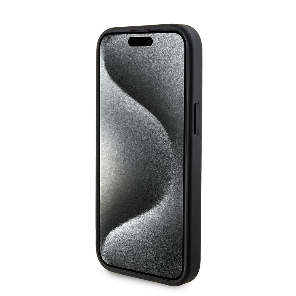 MagSafe Case for Apple iPhone 15, Guess, Powerbank 4G Metal Logo, Black