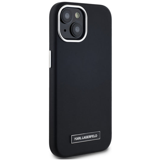 MagSafe-skal för Apple iPhone 15, Karl Lagerfeld, FW Metal Plate, Svart