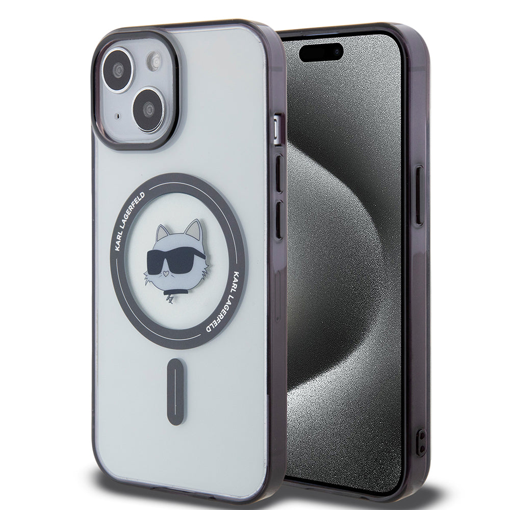 MagSafe-skal för Apple iPhone 15, Karl Lagerfeld, IML Choupette's Head, Transparent