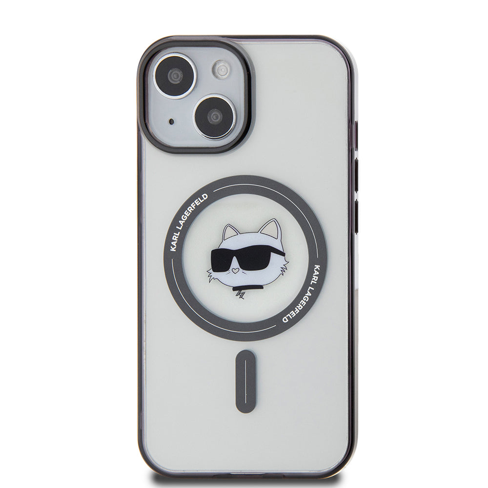 MagSafe-skal för Apple iPhone 15, Karl Lagerfeld, IML Choupette's Head, Transparent