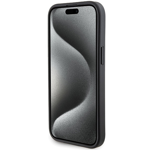 MagSafe-fodral för Apple iPhone 15 Plus / 14 Plus, Karl Lagerfeld, Saffiano Gripstand Karl & Choupette, Svart