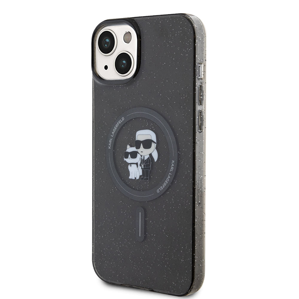 MagSafe-skal för Apple iPhone 15 Plus, Karl Lagerfeld, Glitter, Svart