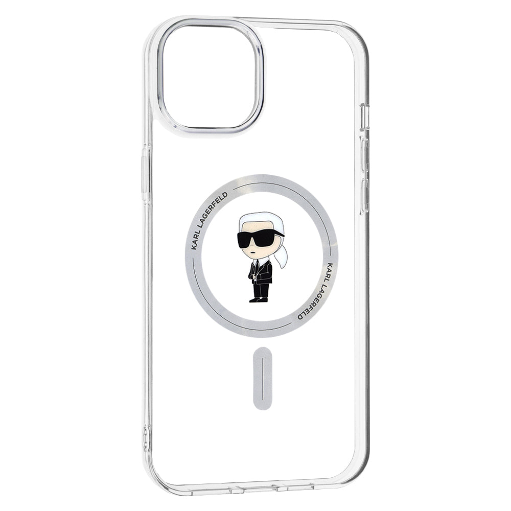 MagSafe-skal för Apple iPhone 15 Plus, Karl Lagerfeld, IML Ikonik Karl, Transparent