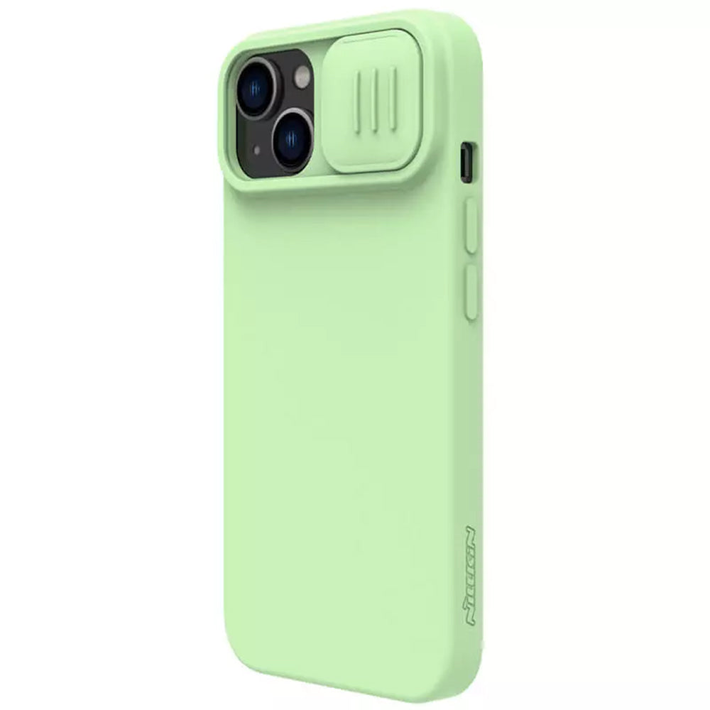 MagSafe-fodral för Apple iPhone 15 Plus, Nillkin, CamShield Silky, Ljusgrön