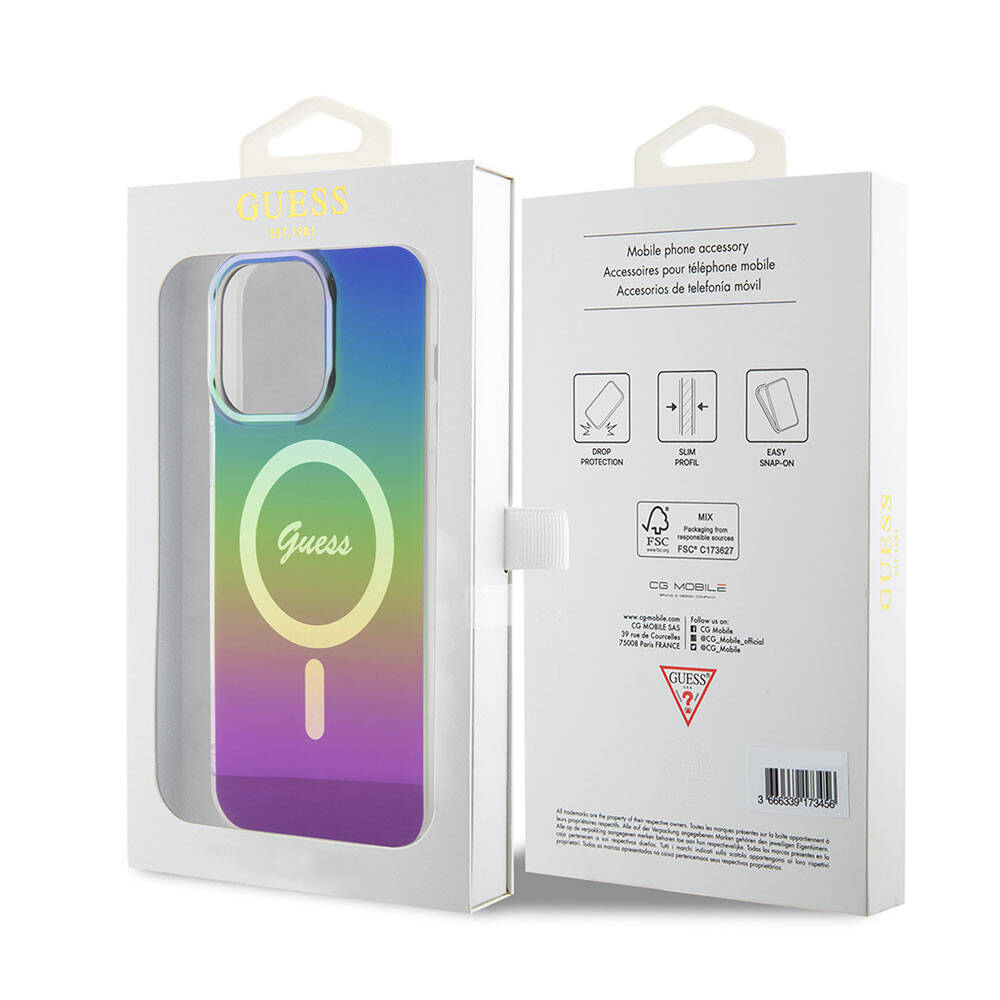 MagSafe-skal för Apple iPhone 15 Pro, Guess, IML Iridescent, Flerfärgad