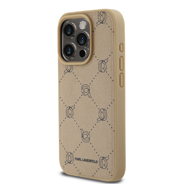 MagSafe Case for Apple iPhone 15 Pro, Karl Lagerfeld, Karl's Head, Beige