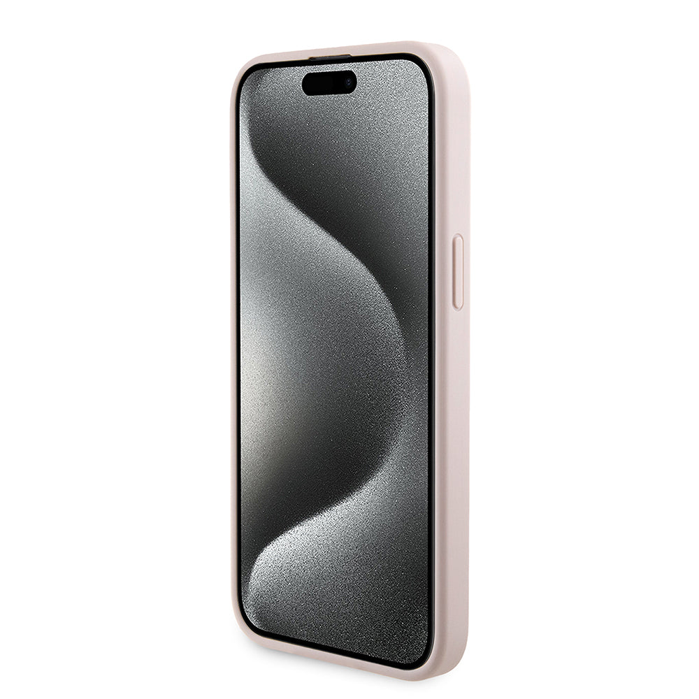 MagSafe Case for Apple iPhone 15 Pro Max, Guess, Powerbank 4G Metal Logo, Pink