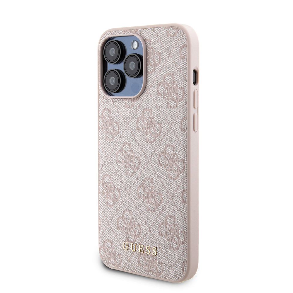 MagSafe Case for Apple iPhone 15 Pro Max, Guess, Powerbank 4G Metal Logo, Pink