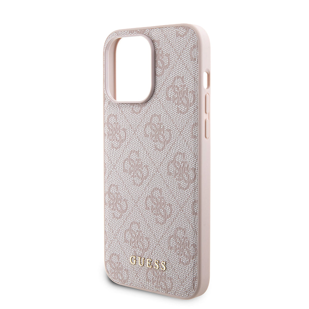 MagSafe Case for Apple iPhone 15 Pro Max, Guess, Powerbank 4G Metal Logo, Pink