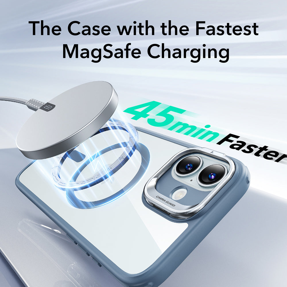 MagSafe-skal för Apple iPhone 16, ESR, Classic Hybrid Kickstand, Transparent Blå