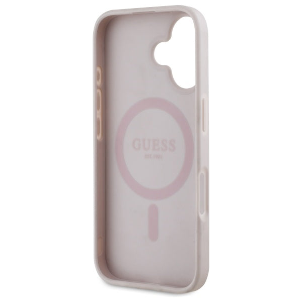 MagSafe-skal för Apple iPhone 16, Guess, 4G Flowers Print, Rosa