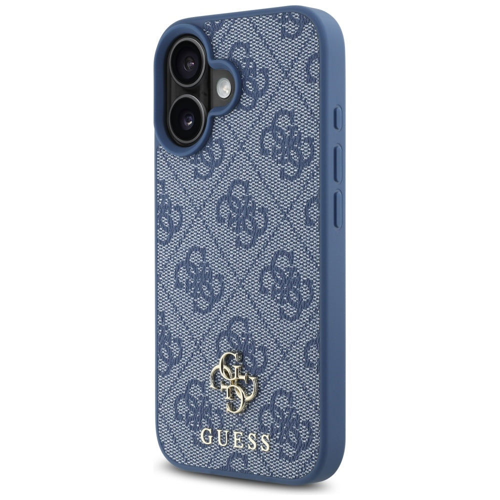 MagSafe Case for Apple iPhone 16, Guess, 4G Small and Classic Logo, Blue