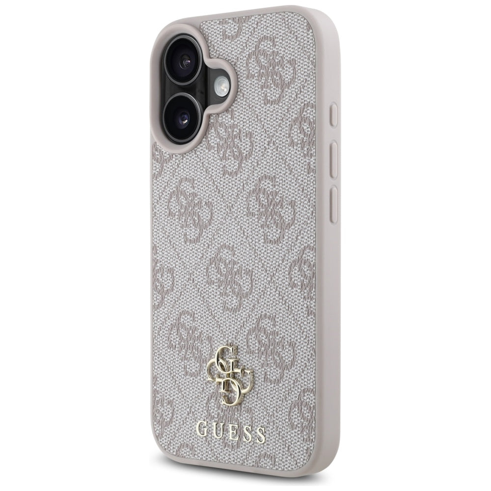 MagSafe Case for Apple iPhone 16, Guess, 4G Small and Classic Logo, Pink
