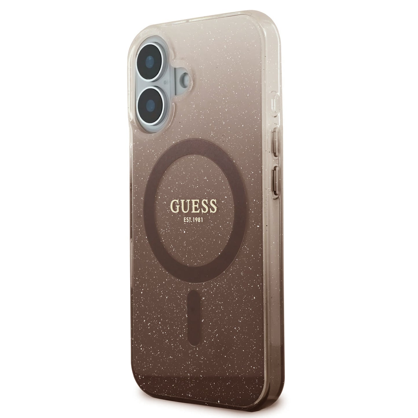 MagSafe-skal för Apple iPhone 16, Guess, IML Glitter Gradient, Brun