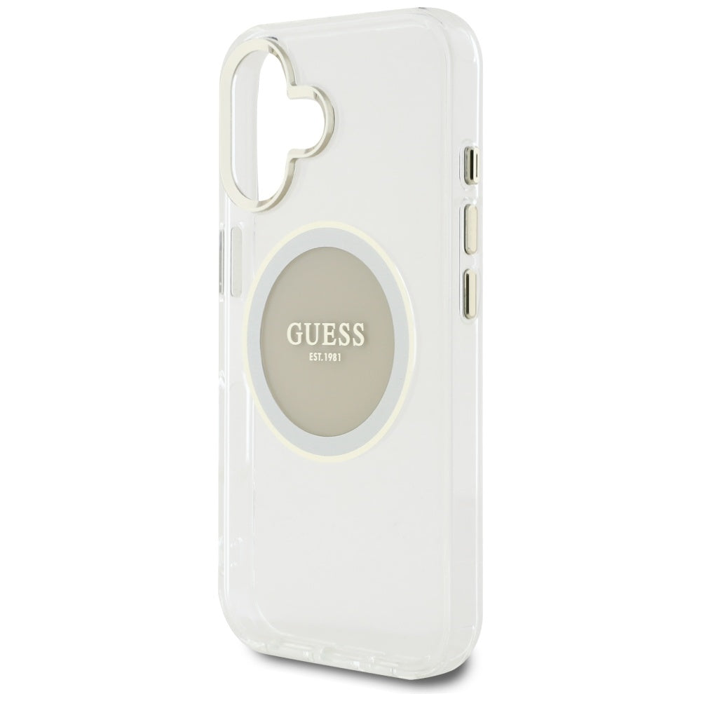 MagSafe-skal för Apple iPhone 16, Guess, IML Metal Colored Circle, Grå