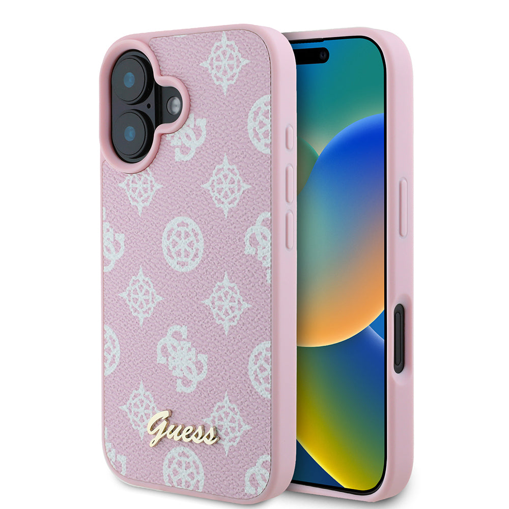 MagSafe-skal för Apple iPhone 16, Guess, Peony Script, Rosa