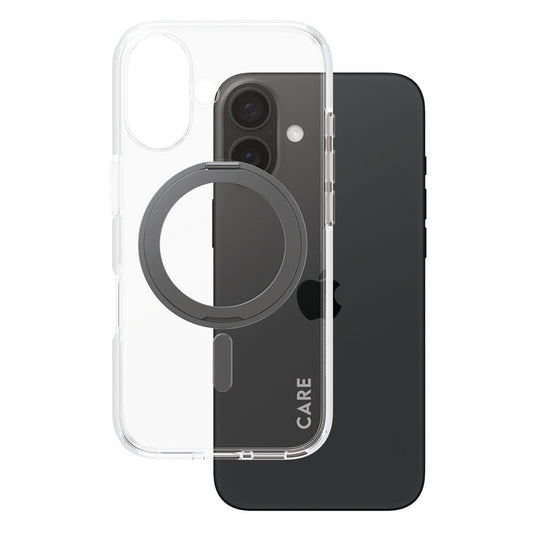 MagSafe-skal för Apple iPhone 16, PanzerGlass, Care Feature Kickstand, Svart Transparent