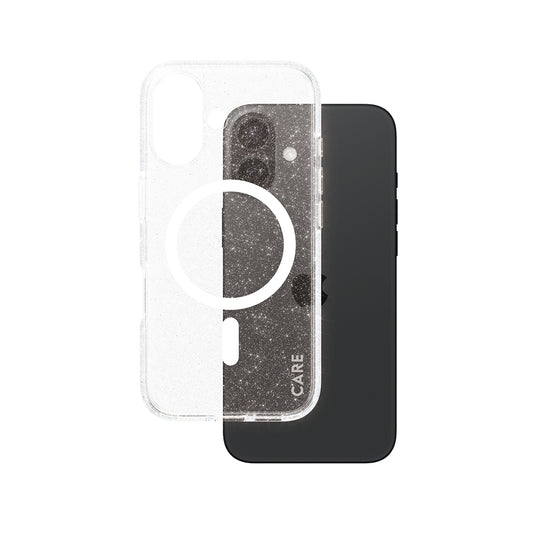 MagSafe-skal för Apple iPhone 16, PanzerGlass, Care Urban Combat Star Lit, Transparent Vit