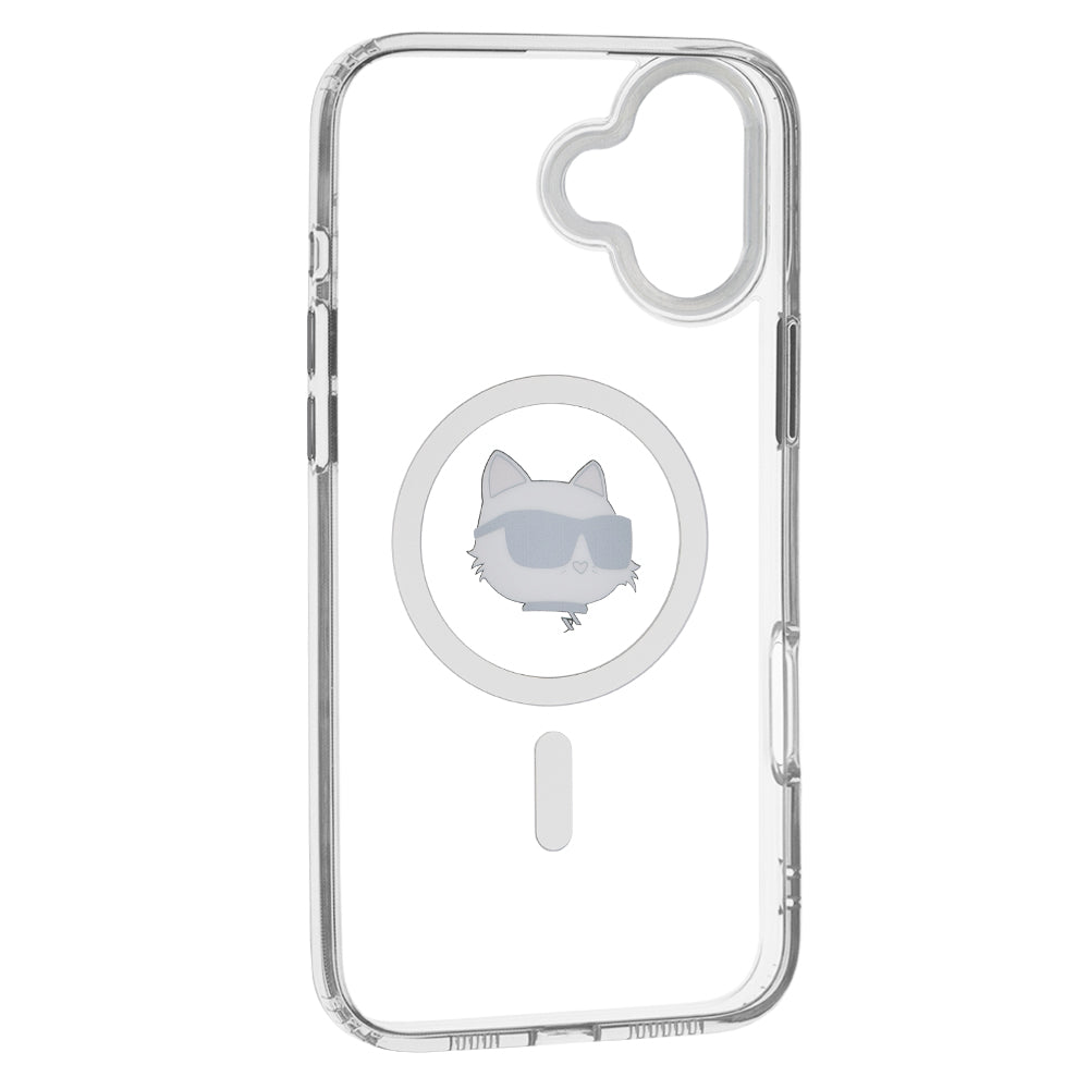 MagSafe-skal för Apple iPhone 16 Plus, Karl Lagerfeld, IML Metal Choupette's Head, Vit