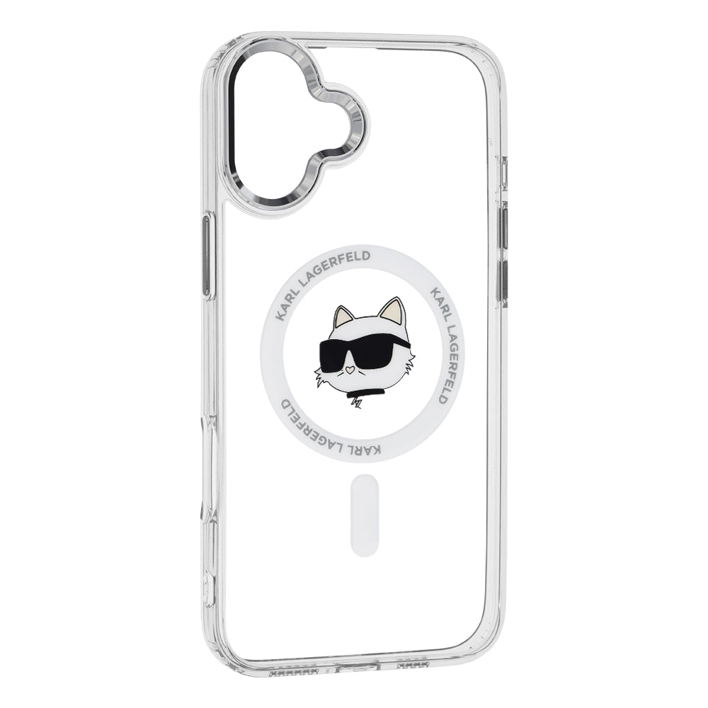 MagSafe-skal för Apple iPhone 16 Plus, Karl Lagerfeld, IML Metal Choupette's Head, Vit
