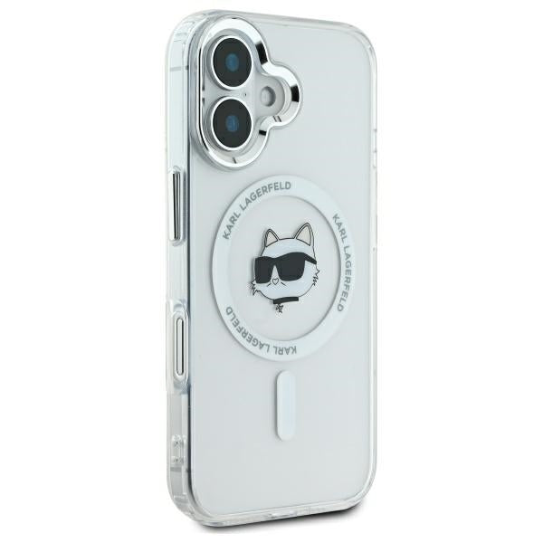 MagSafe-skal för Apple iPhone 16 Plus, Karl Lagerfeld, IML Metal Choupette's Head, Vit