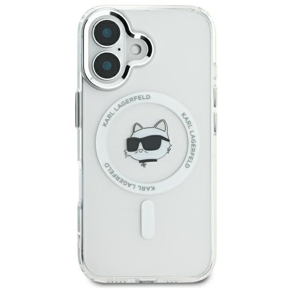 MagSafe-skal för Apple iPhone 16 Plus, Karl Lagerfeld, IML Metal Choupette's Head, Vit
