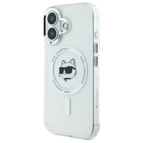 MagSafe-skal för Apple iPhone 16 Plus, Karl Lagerfeld, IML Metal Choupette's Head, Vit