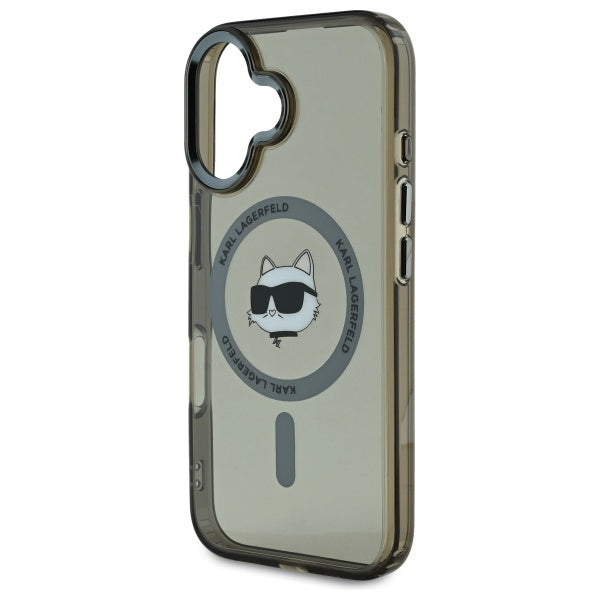 MagSafe-skal för Apple iPhone 16 Plus, Karl Lagerfeld, IML Metal Choupette's Head, Svart