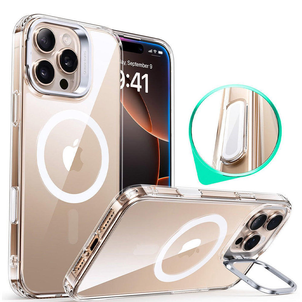 MagSafe-skal för Apple iPhone 16 Pro, ESR, Classic Hybrid Kickstand Slide, Transparent
